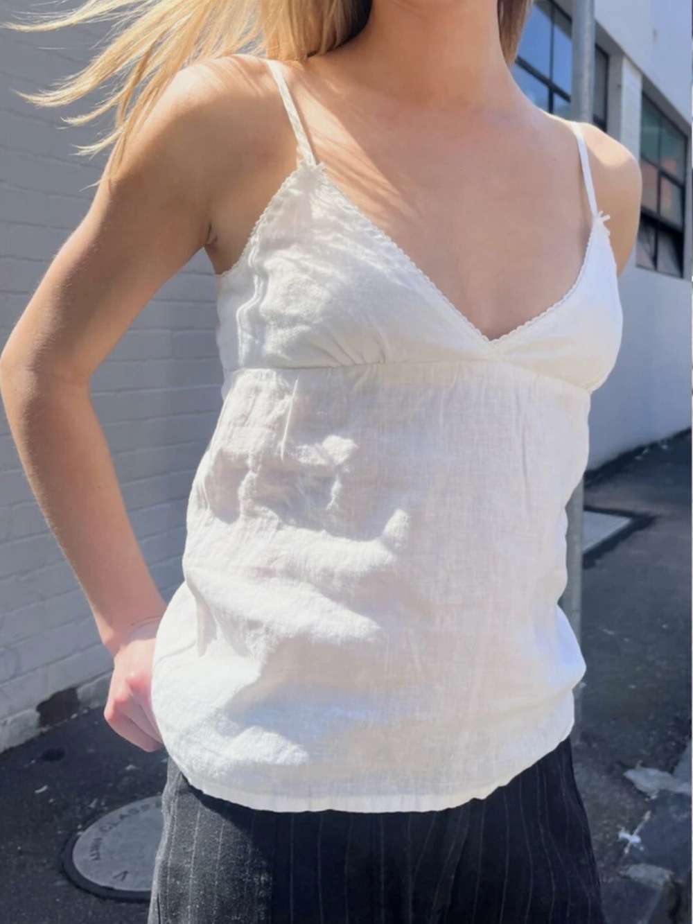 John Galt linen v-neck tank top